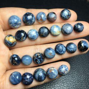pietersite bead, round bead, blue bead, bezel gemstone, ring gemstone, pendant gemstone