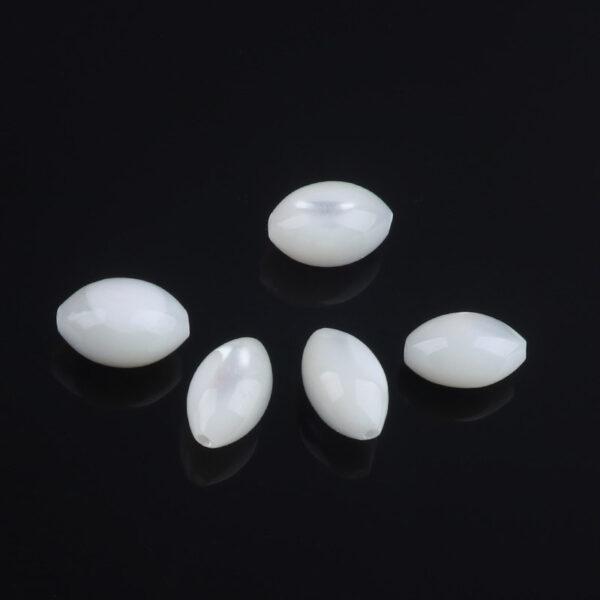 shell bead, white bead, rice bead, oval bead, through hole bead