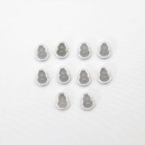 2pcs / 5 pcs gourd bead, bezel bead, nephrite bead, purple gray bead, sterling silver bead, silver bead