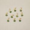 2pcs / 5 pcs Ginkgo leaves charm, nephrite charm, green charm, sterling silver charm, gild bead, golden charm