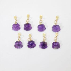 cat paw charm, amethyst charm, purple charm, sterling silver charm, gild bead, golden charm, 2pcs / 5 pcs