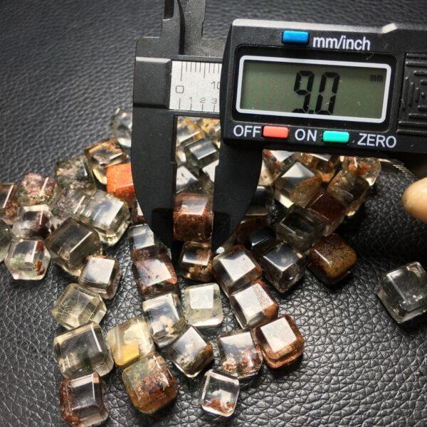 phantom quartz bead, cube bead, colorful bead, clear bead, charm bead, bracelet bead - Image 2