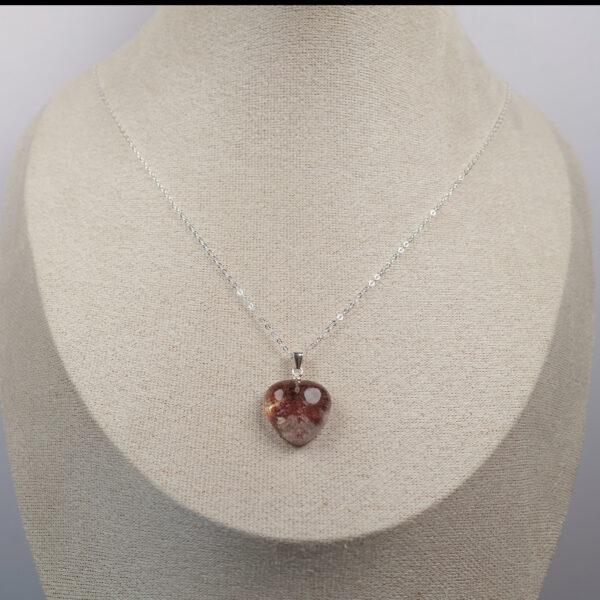 phantom quartz necklace, heart necklace, pendant necklace, sterling silver necklace, gemstone necklace, diy necklace - Image 2