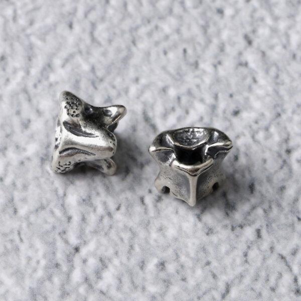 bone knot bead, spacer bead, s925 sterling silver, silver bead, oxidized silver bead - Image 2