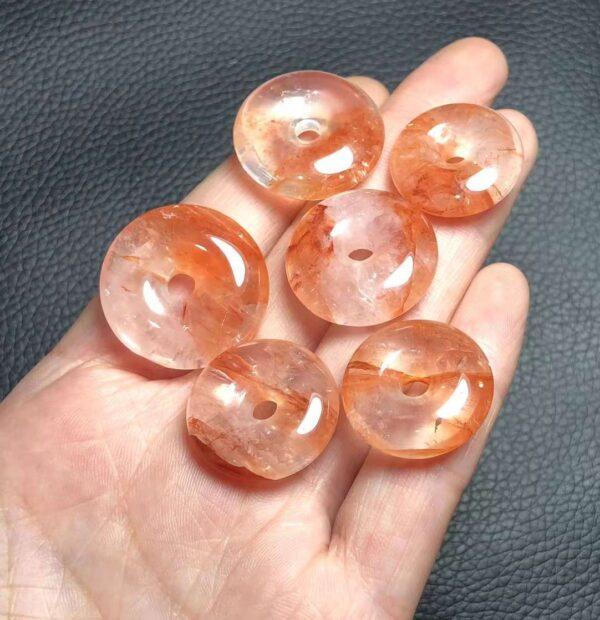 Red Hematoid Quartz bead, rondelle bead, red bead, pendant gemstone - Image 2