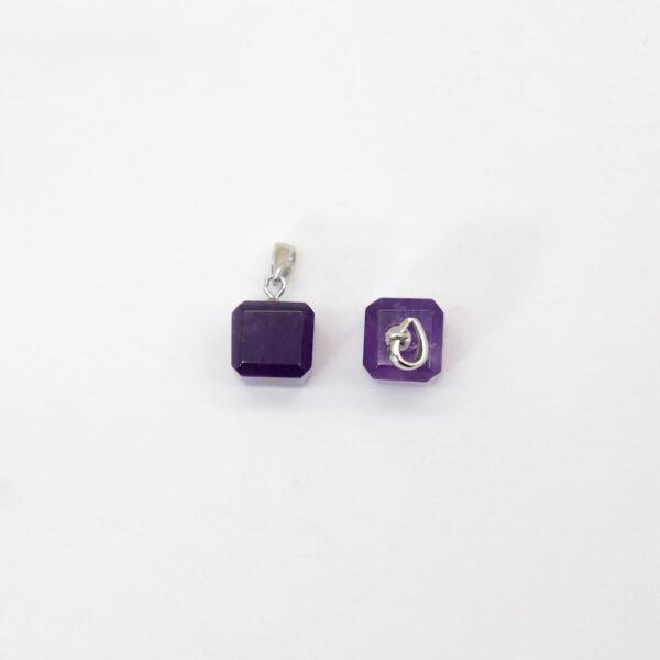 2pcs / 5 pcs cube charm, amethyst charm, purple charm, sterling silver charm - Image 2