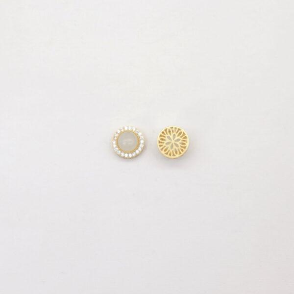 2pcs / 5 pcs round bead, bezel bead, nephrite bead, white bead, sterling silver bead, gild bead, golden bead - Image 2