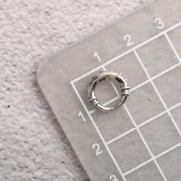 ring bead, small spots bead, jumping ring, spacer bead, s925 sterling silver, silver bead, oxidized silver bead - Image 2