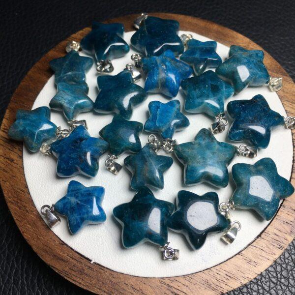 blue apatite charm, star charm, blue charm, sterling silver charm - Image 2