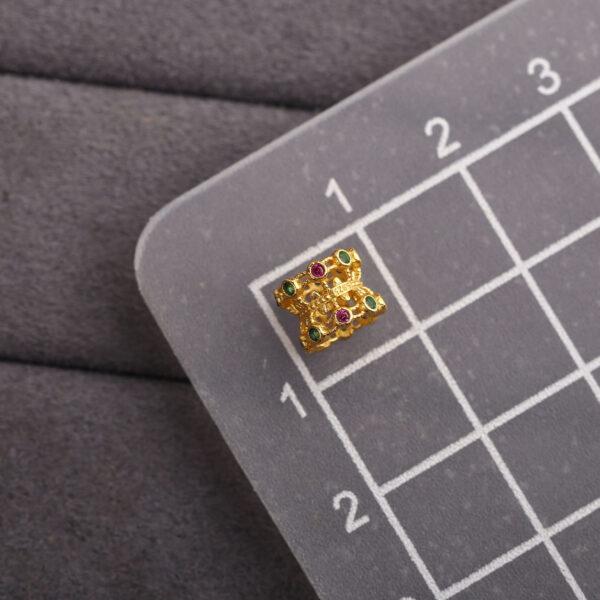drum bead, hollow bead, spacer bead, zircon bead, s925 sterling silver, sterling silver bead, golden bead, gild bead - Image 2