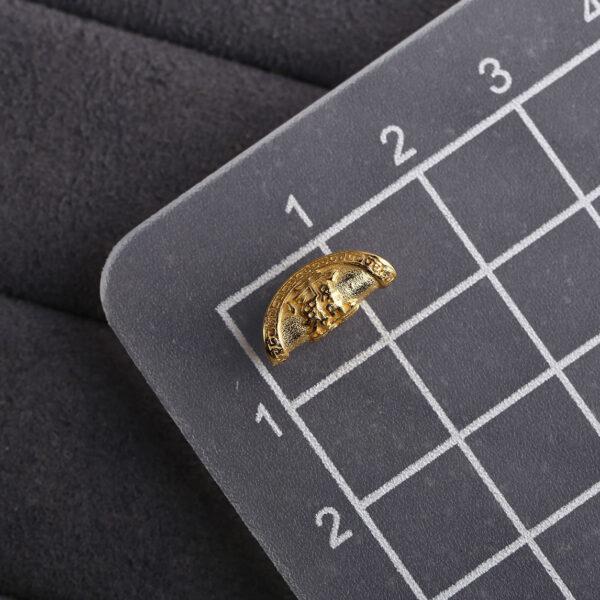 Semicircular bead, spacer bead, s925 sterling silver, sterling silver bead, golden bead, gild bead - Image 2