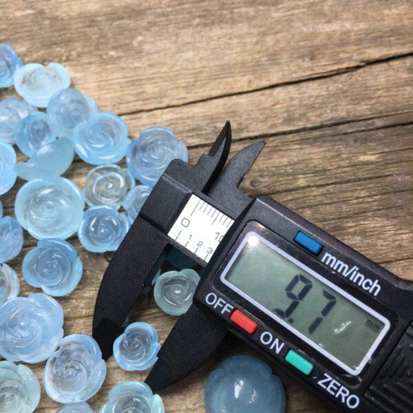 aquamarine bead, flower bead, blue bead, clear bead, charm bead, bracelet bead - Image 2