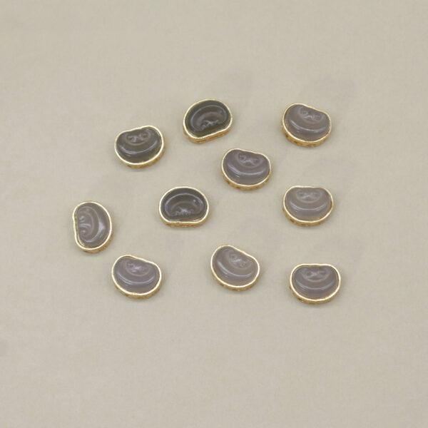 2pcs / 5 pcs ruyi flower bead, bezel bead, nephrite bead, smoky purple bead, sterling silver bead, gild bead, golden bead - Image 3
