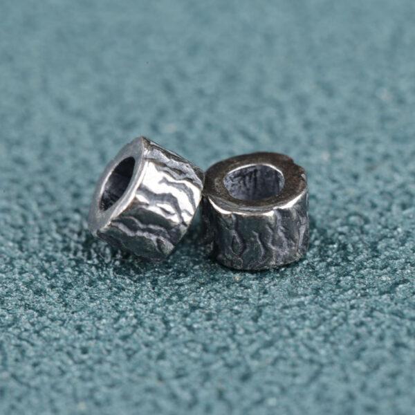 trunk bead, spacer bead, s925 sterling silver, silver bead, oxidized silver bead - Image 3