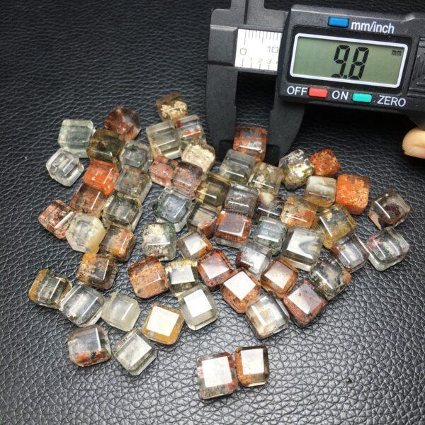 phantom quartz bead, cube bead, colorful bead, clear bead, charm bead, bracelet bead - Image 3