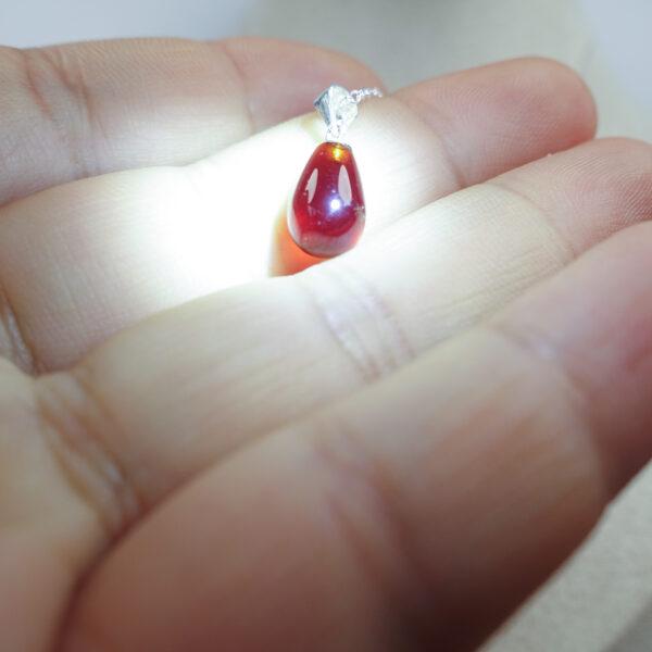 garnet necklace, droplet necklace, teardrop pendant necklace, sterling silver necklace, gemstone necklace, diy necklace - Image 3