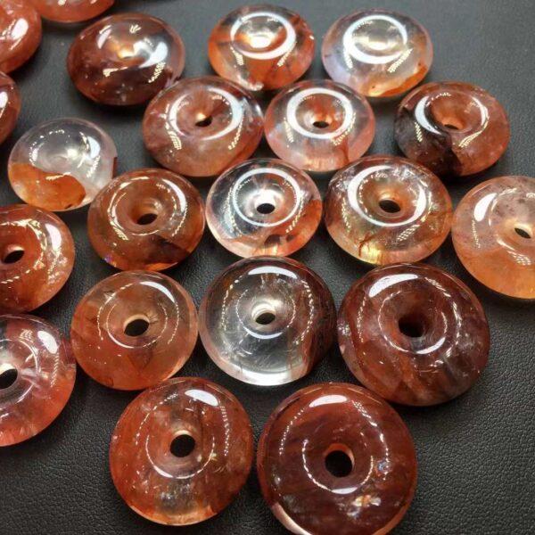 Red Hematoid Quartz bead, rondelle bead, red bead, pendant gemstone - Image 3