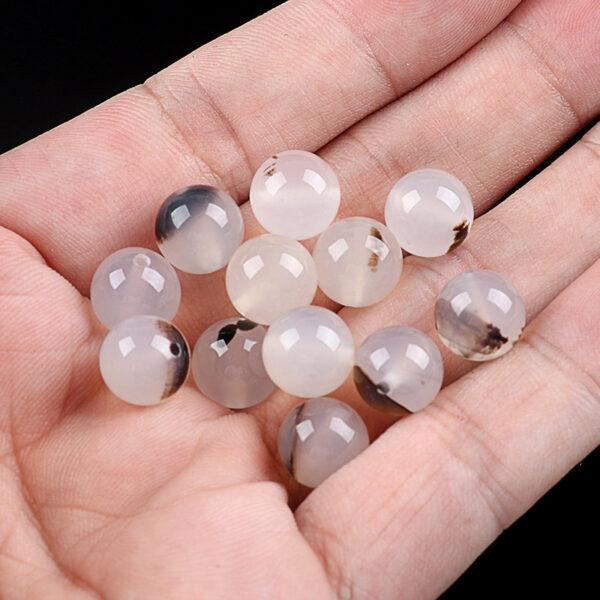round bead, through hole bead, ocean agate bead, pictorial agate bead - Image 3