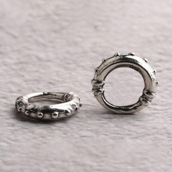 ring bead, small spots bead, jumping ring, spacer bead, s925 sterling silver, silver bead, oxidized silver bead - Image 3