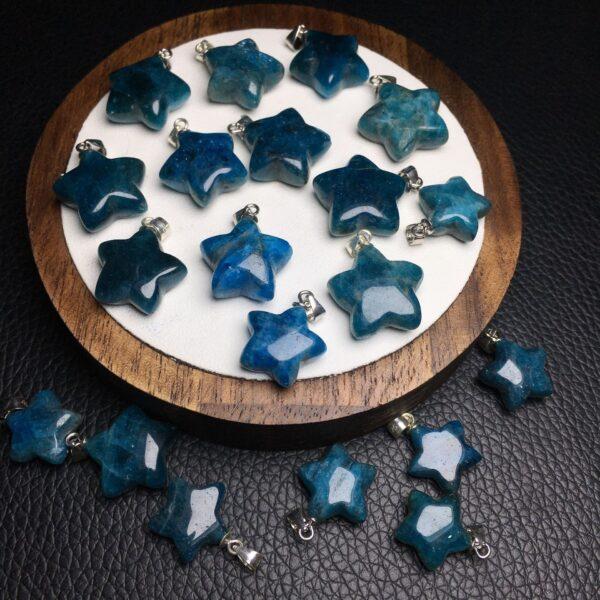 blue apatite charm, star charm, blue charm, sterling silver charm - Image 3