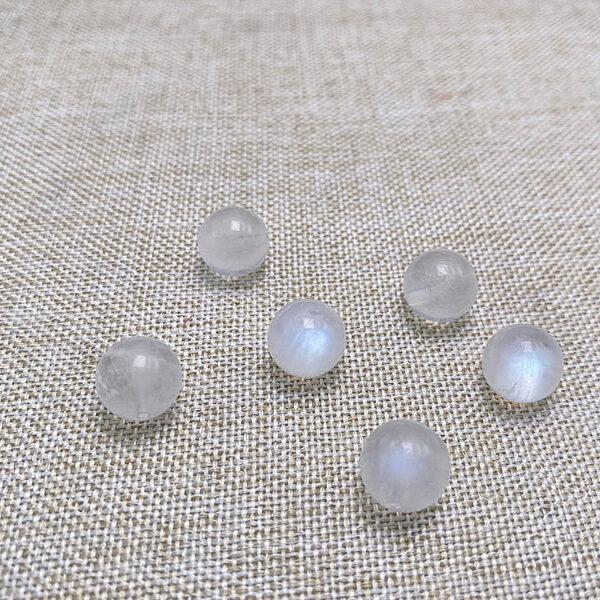 white moonstone bead, blue light bead, round bead, through hole bead - Image 3