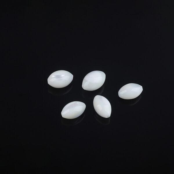 shell bead, white bead, rice bead, oval bead, through hole bead - Image 3