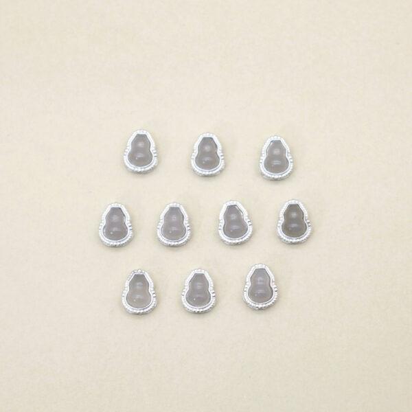2pcs / 5 pcs gourd bead, bezel bead, nephrite bead, purple gray bead, sterling silver bead, silver bead - Image 3