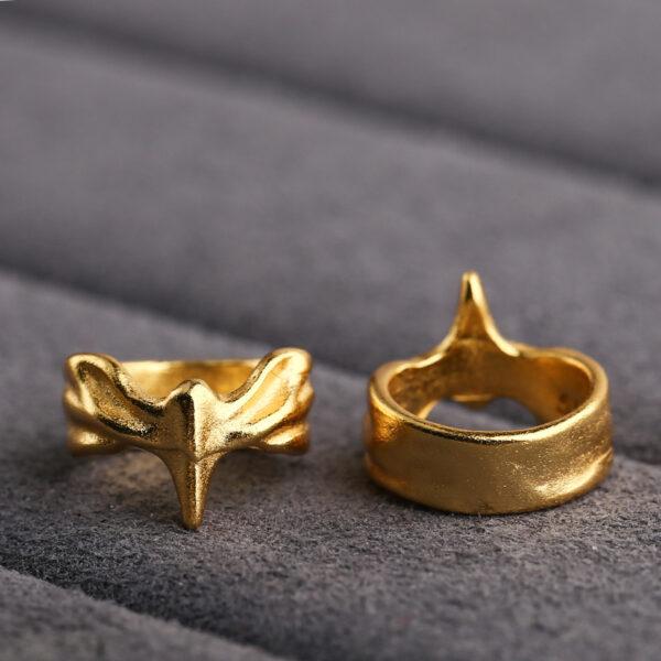 ring shape bead, wing bead, spacer bead, jump ring, s925 sterling silver, sterling silver bead, golden bead, gild bead - Image 3