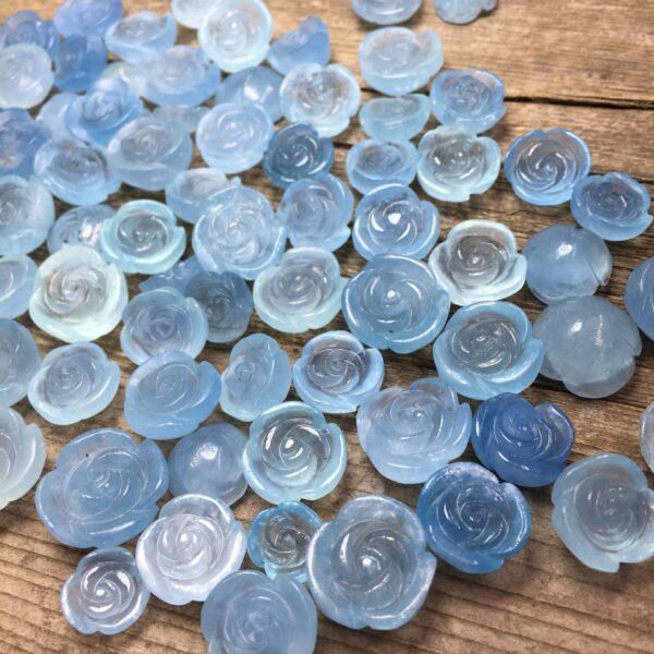 aquamarine bead, flower bead, blue bead, clear bead, charm bead, bracelet bead - Image 3