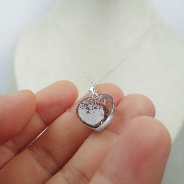 phantom quartz necklace, heart necklace, pendant necklace, sterling silver necklace, gemstone necklace, diy necklace - Image 4