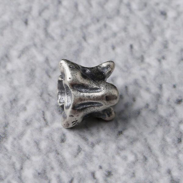 bone knot bead, spacer bead, s925 sterling silver, silver bead, oxidized silver bead - Image 4