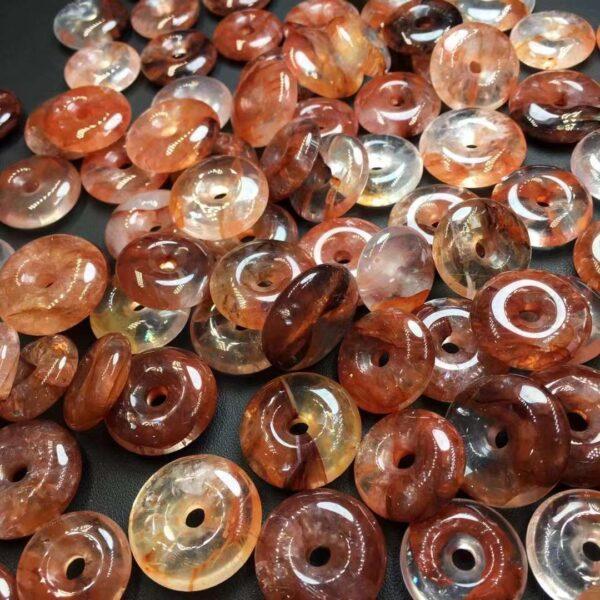 Red Hematoid Quartz bead, rondelle bead, red bead, pendant gemstone - Image 4