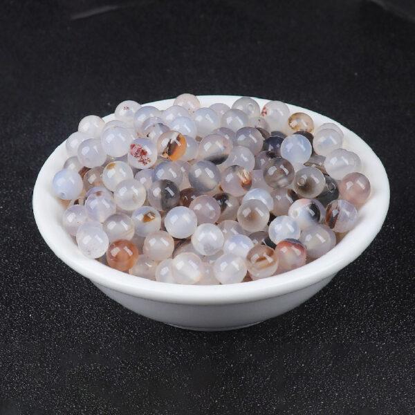 round bead, through hole bead, ocean agate bead, pictorial agate bead - Image 4