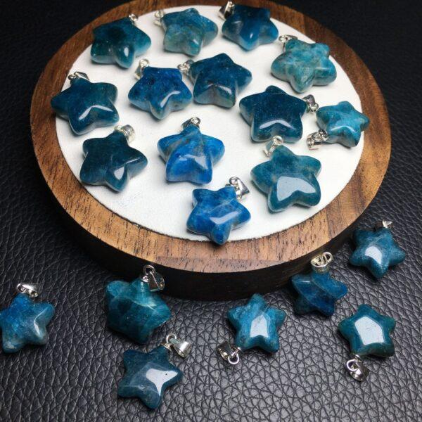 blue apatite charm, star charm, blue charm, sterling silver charm - Image 4