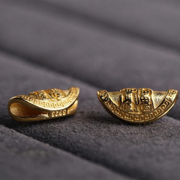Semicircular bead, spacer bead, s925 sterling silver, sterling silver bead, golden bead, gild bead - Image 4
