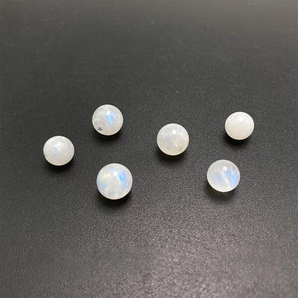 white moonstone bead, blue light bead, round bead, through hole bead - Image 4