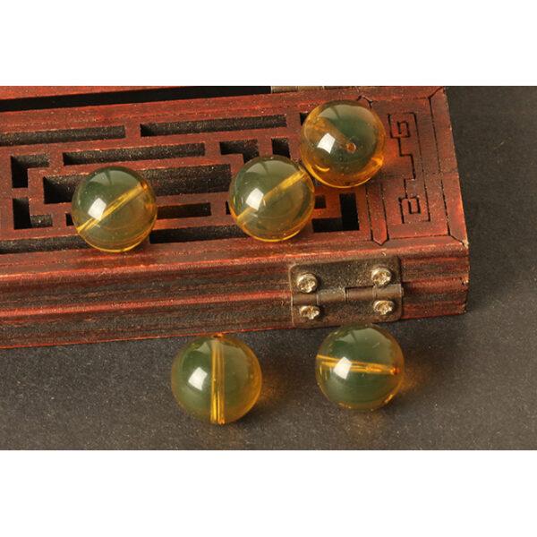 amber bead, yellow bead, red bead, clear bead, round bead, through hole bead - Image 5