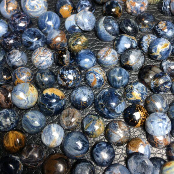 pietersite bead, round bead, blue bead, bezel gemstone, ring gemstone, pendant gemstone - Image 4