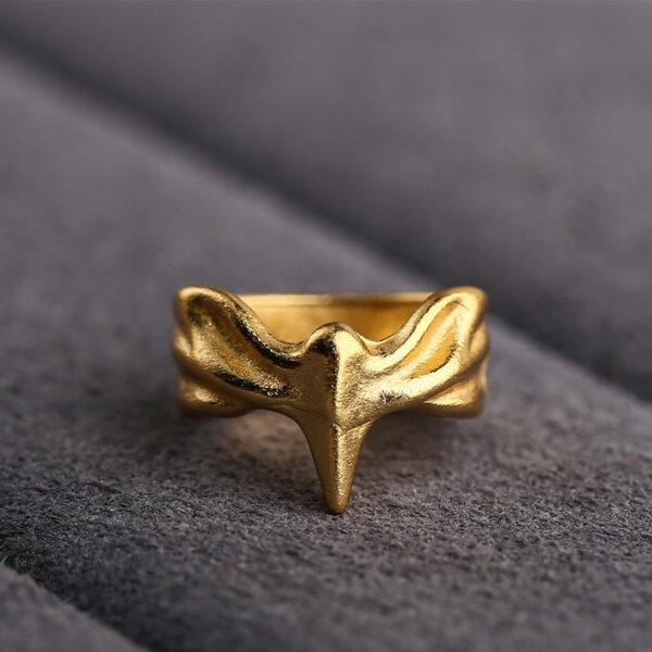ring shape bead, wing bead, spacer bead, jump ring, s925 sterling silver, sterling silver bead, golden bead, gild bead - Image 4