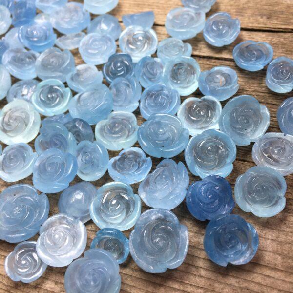 aquamarine bead, flower bead, blue bead, clear bead, charm bead, bracelet bead - Image 4