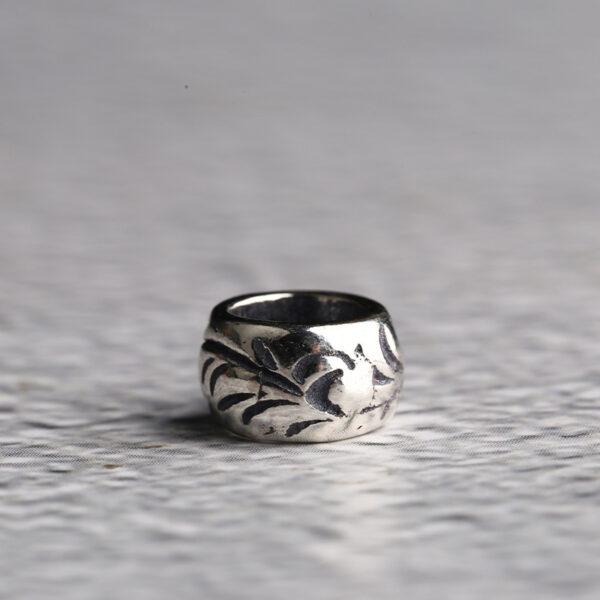drum bead, vine bead, spacer bead, s925 sterling silver, silver bead, oxidized silver bead - Image 5