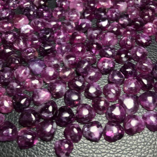lepidolite bead, heart bead, purple bead, bezel gemstone, ring gemstone, pendant gemstone - Image 5