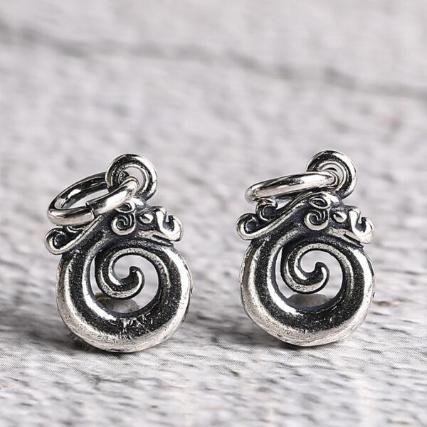 dragon charm, s925 sterling silver, silver bead, silver charm, oxidized silver bead - Image 5