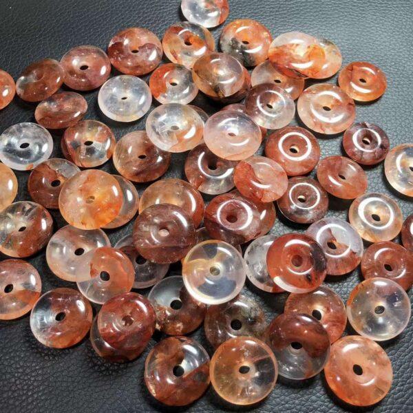 Red Hematoid Quartz bead, rondelle bead, red bead, pendant gemstone - Image 5