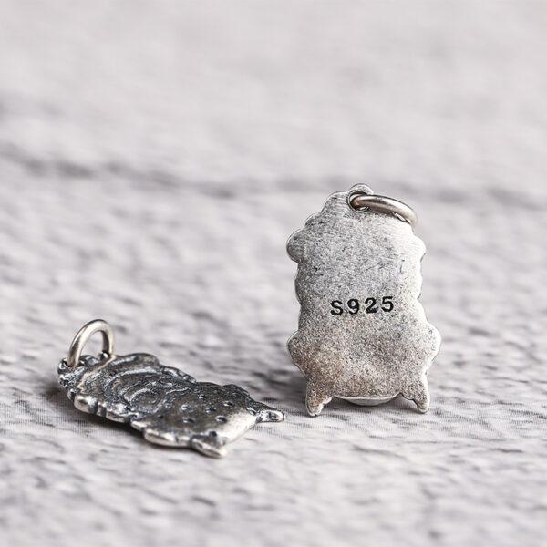 sheep charm, s925 sterling silver, silver bead, silver charm, oxidized silver bead - Image 5