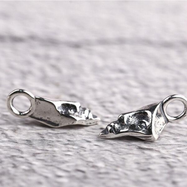 half face charm, s925 sterling silver, silver bead, silver charm, oxidized silver bead - Image 5