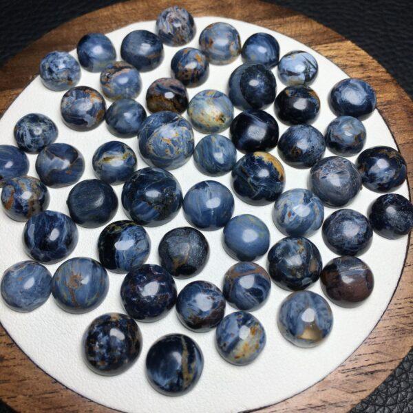 pietersite bead, round bead, blue bead, bezel gemstone, ring gemstone, pendant gemstone - Image 5