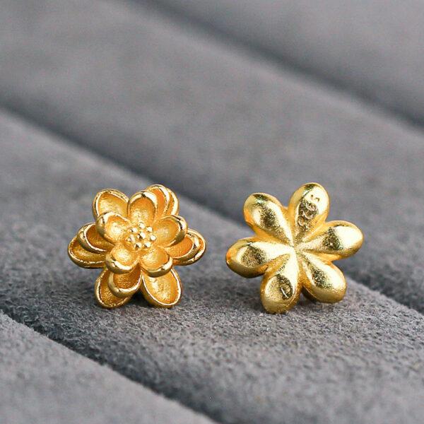 lotus flower bead, flower bead, spacer bead, s925 sterling silver, sterling silver bead, golden bead, gild bead - Image 5