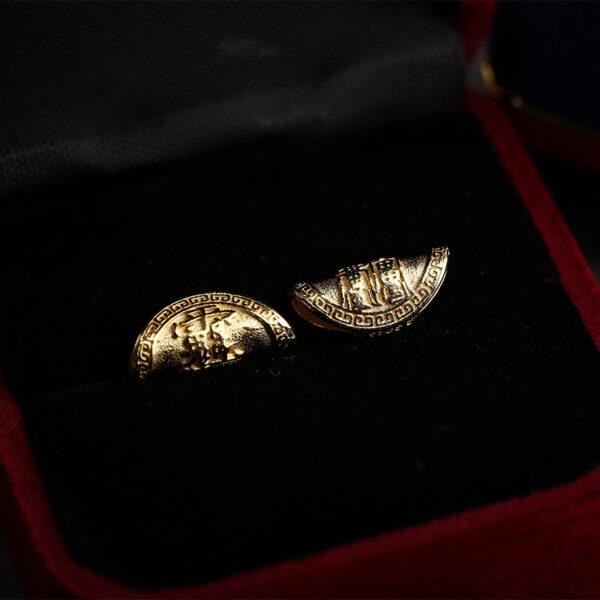 Semicircular bead, spacer bead, s925 sterling silver, sterling silver bead, golden bead, gild bead - Image 5