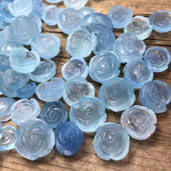 aquamarine bead, flower bead, blue bead, clear bead, charm bead, bracelet bead - Image 5